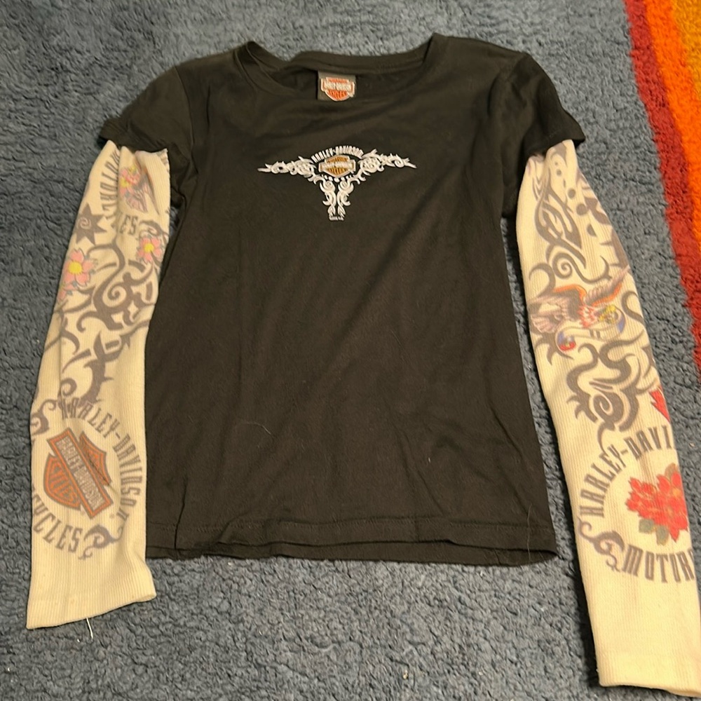 Harley Davidson l/s layered tee shirt. Women medium